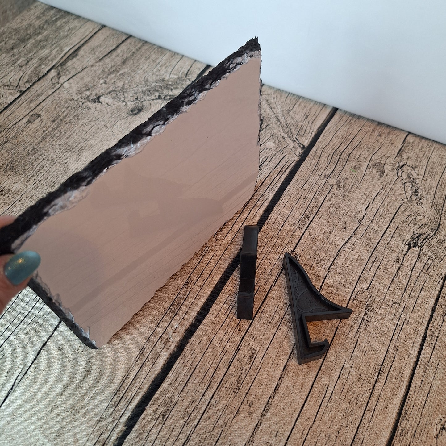Personalisierte Schiefertafel mit Foto – individuelles Geschenk auf Naturstein - 15 x 15 cm