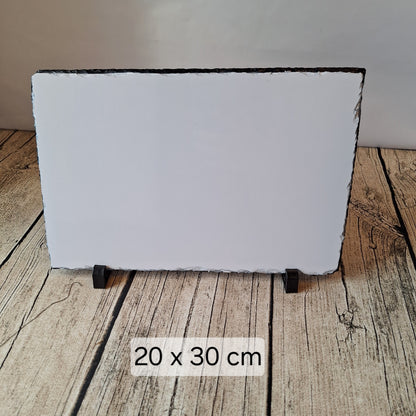 Personalisierte Schiefertafel mit Foto – individuelles Geschenk auf Naturstein - 20 x 30 cm