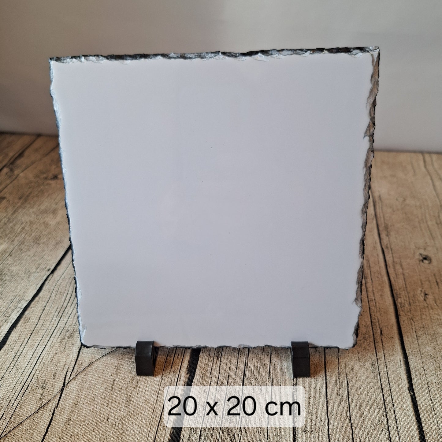 Personalisierte Schiefertafel mit Foto – individuelles Geschenk auf Naturstein - 20 x 20 cm