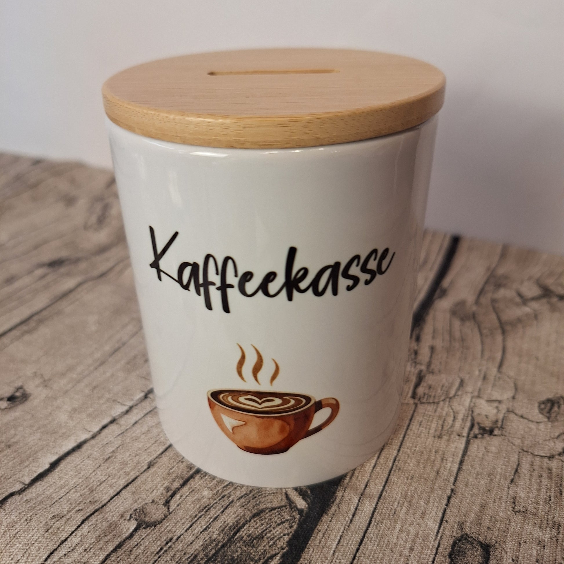 Spardose Kaffeekasse mit Kaffee-Motiv